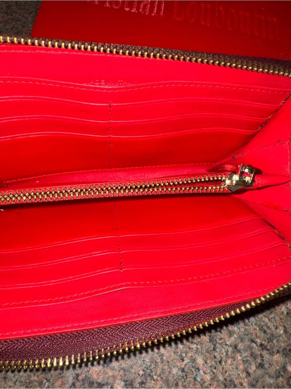 Christian Louboutin "Panettone" long zip-around wallet calf skin leather. Euc - Picture 7 of 16